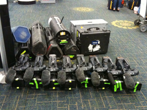 Budget Video cameras waiting at the airport