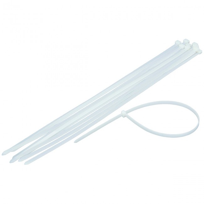 24 in. White Heavy Duty Cable Ties, 10 Pack