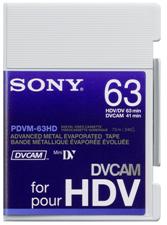 Sony PDVM-63HD, DVCAM for HD Tape